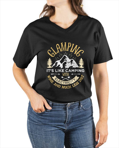 Glamping Definition Glamper Funny Camping T-Shirt Small