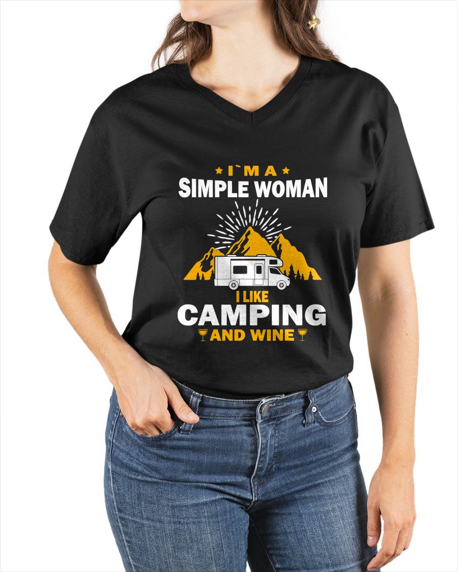 Camping Drinking Vacation Motorhome Camping and Wine T-Shirt