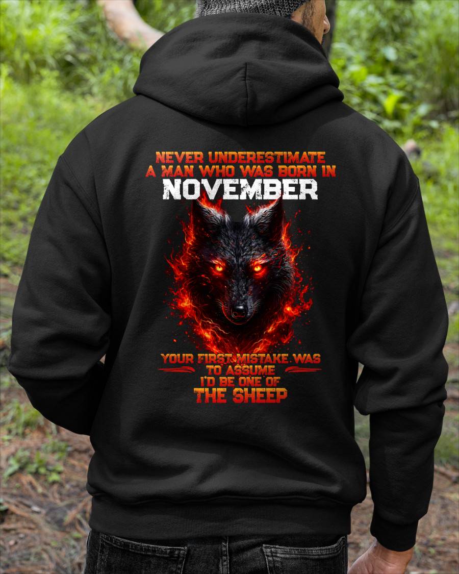 NOVEMBER - NEVER UNDERESTIMATE A MAN WHO WAS BORN IN NOVEMBER - MAN TEE - BIRTHDAY SHIRT FOR MAN - NINA11 (SKU2609-300-11)