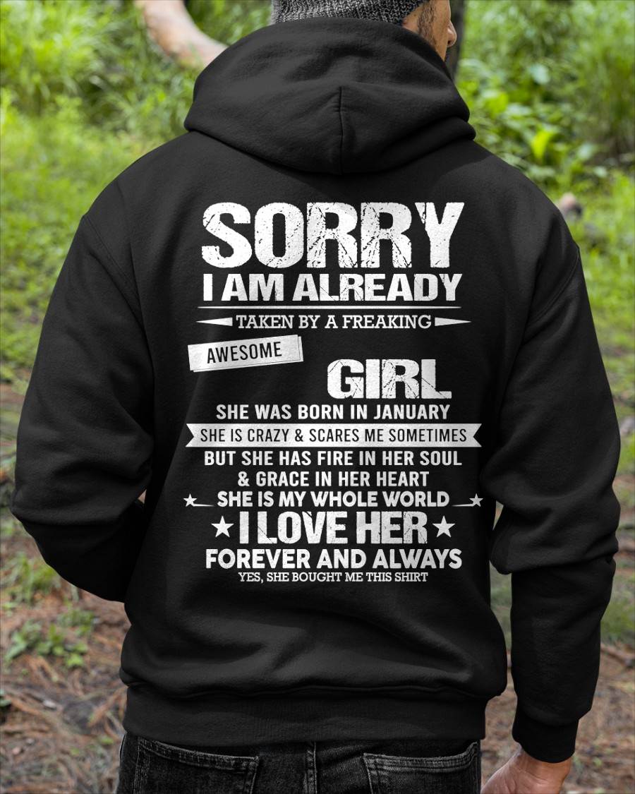 JANUARY - SORRY I AM ALREADY TAKEN BY A FREAKING AWESOME GIRL - FROM WIFE - NINA01 (SKU12-298-01)