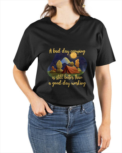 Camping Quote Shirts Outdoors A Bad Day In Camping T-Shirt