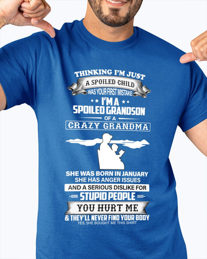 Spoiled by Grandma Shirt January Edition – From Grandma to Grandson NINA01 (SKU-GMS2-01)