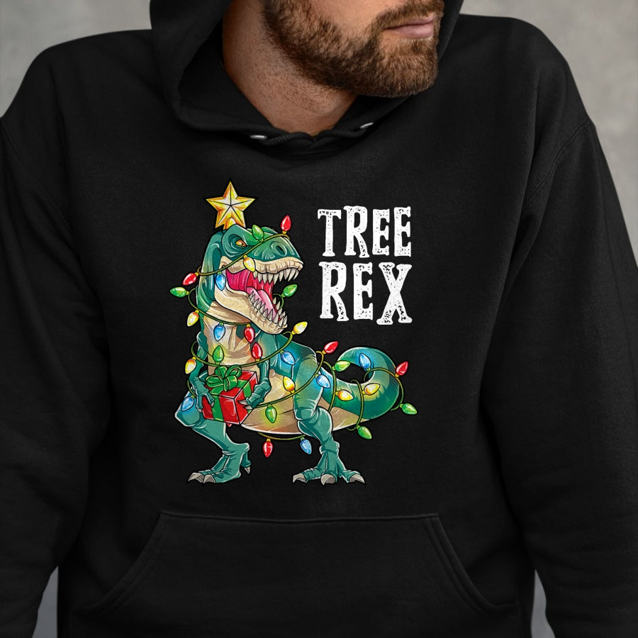Most Wonderful Christmas Co Dinosaur Christmas Tree Rex Pajamas Men Boys Xmas Lights T-Shirt - Christmas Unisex T-Shirt/Hoodie/Sweatshirt - NINA00