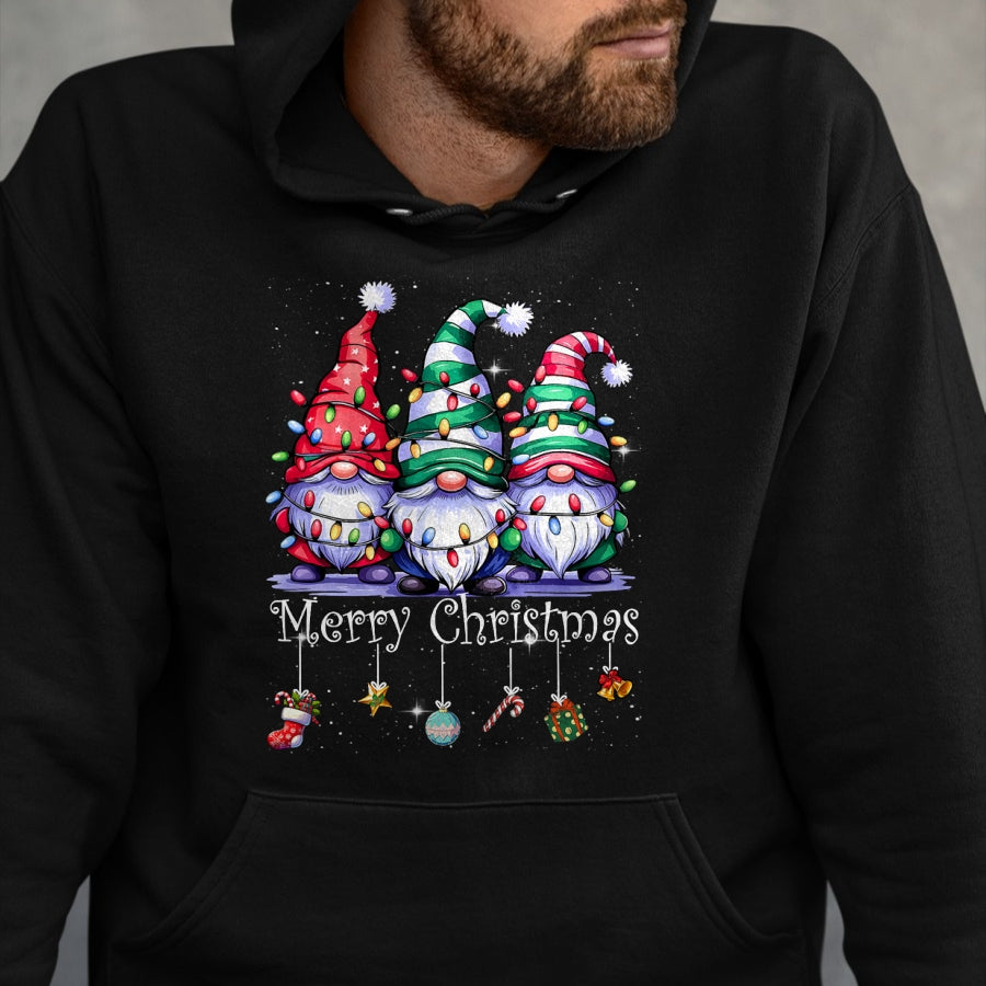 Cute Gnomes Merry Christmas Light Family Gnome Xmas Matching T-Shirt - Christmas Unisex T-Shirt/Hoodie/Sweatshirt - NINA00