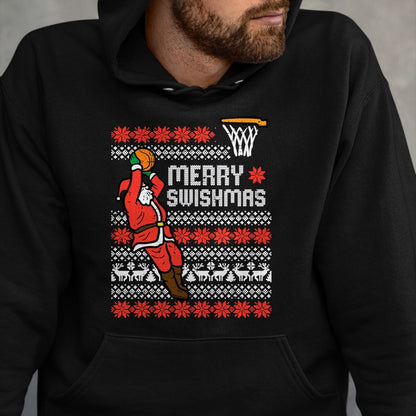 Merry Swishmas Basketball Ugly Christmas Xmas Men Boys Kids T-Shirt - Christmas Unisex T-Shirt/Hoodie/Sweatshirt - NINA00