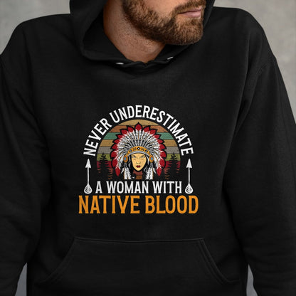 Native American T-Shirts, Vintage Native American Unisex T-Shirt/Hoodie/Sweatshirt HLT00 - Native American Heritage Indigenous Woman With Native Blood T-Shirt