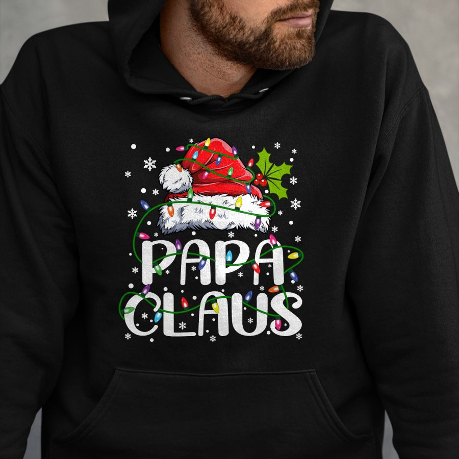 Papa Claus Christmas Lights Pajama Family Matching T-Shirt - Christmas Unisex T-Shirt/Hoodie/Sweatshirt - NINA00