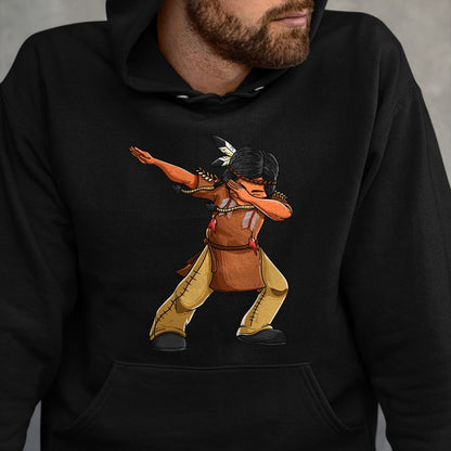 Native American T-Shirts, Vintage Native American Unisex T-Shirt/Hoodie/Sweatshirt HLT00 - American Flag - Dabbing Indian Funny Cute Native American Dance Dab Gift T-Shirt (1)