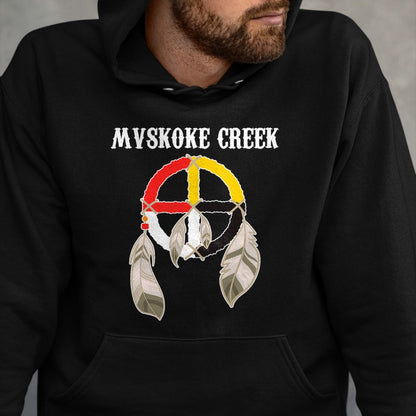Native American T-Shirts, Vintage Native American Unisex T-Shirt/Hoodie/Sweatshirt HLT00 - Mvskoke Creek Muskogee Native American Medicine Wheel T-Shirt