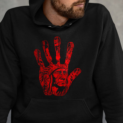 Native American T-Shirts, Vintage Native American Unisex T-Shirt/Hoodie/Sweatshirt HLT00 - Native American Indigenous Red Hand Indian Blood Themed T-Shirt (8)
