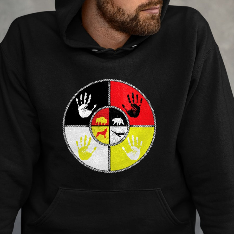 Native American T-Shirts, Vintage Native American Unisex T-Shirt/Hoodie/Sweatshirt HLT00 - Native Americans - Medicine Wheel - MMIW T-Shirt (1)