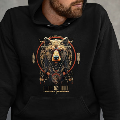 Native American T-Shirts, Vintage Native American Unisex T-Shirt/Hoodie/Sweatshirt HLT00 - American Flag - Bear Native American Mountain Forest Wildlife Bears Lover T-Shirt