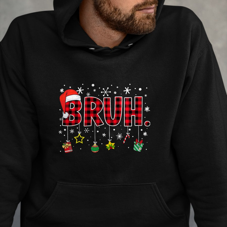 Bruh Funny Christmas Red Plaid Teens Boys Kids Xmas Pajamas T-Shirt - Christmas Unisex T-Shirt/Hoodie/Sweatshirt - NINA00