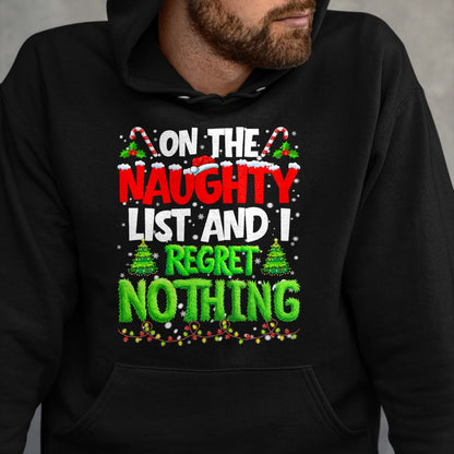 On The Naughty List and Regret Nothing Pjs Christmas Xmas Ki T-Shirt - Christmas Unisex T-Shirt/Hoodie/Sweatshirt - NINA00