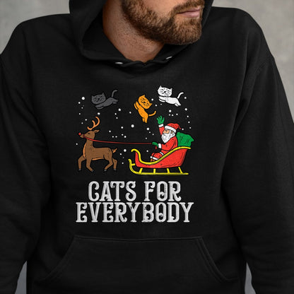 Cats For Everybody Christmas Cat Funny Xmas Women Santa T-Shirt - Christmas Unisex T-Shirt/Hoodie/Sweatshirt - NINA00