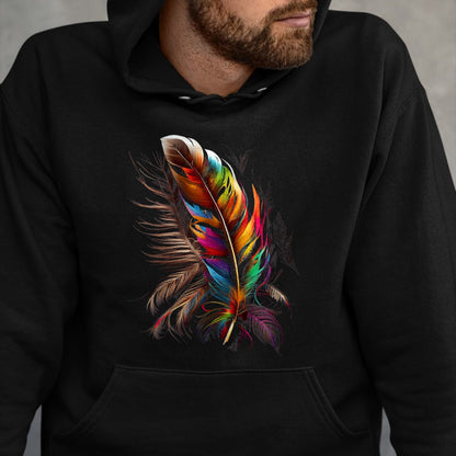 Native American T-Shirts, Vintage Native American Unisex T-Shirt/Hoodie/Sweatshirt HLT00 - Feather Southwest Native American Indian Tribal Art Graphic T-Shirt (1)