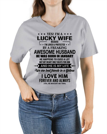 JANUARY - YES! I'M A LUCKY WIFE BECAUSE I'M LOVED & PROTECTED BY A FREAKING AWESOME HUSBAND - FROM HUSBAND - NINA01 (SKU26T-01272-01)