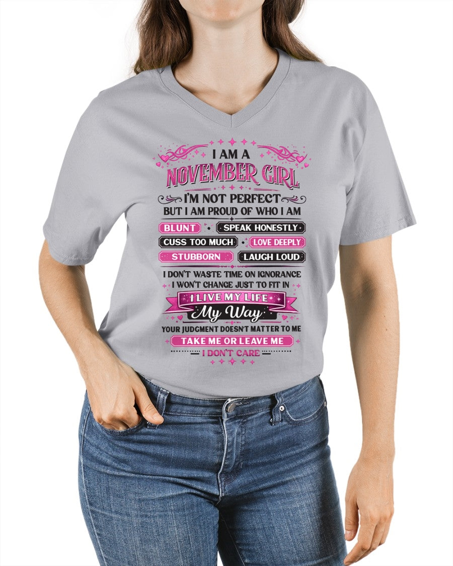 "I AM A NOVEMBER GIRL" - Birthday Gift For November Girls - FMA NINA11 (SKU26T-01260-11)