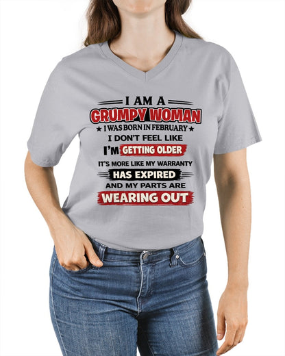 NINA02 - Funny Grumpy Woman Shirt Born in February – Birthday Gift Idea - FMA (SKU2602-177-02)