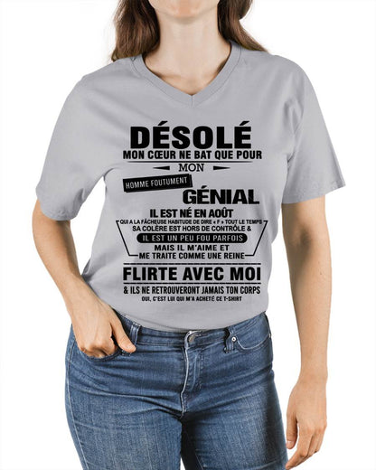 AOÛT – DÉSOLÉ, MON CŒUR NE BAT QUE POUR MON HOMME FOUTUMENT GÉNIAL – DE SON MARI – FR08/NINA08 (SKU26T-01161-08)
