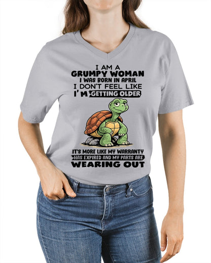 NINA04 - Funny Grumpy Woman Shirt Born in April – Birthday Gift Idea - FMA (SKU2602-178-04)
