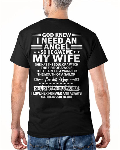 GOD KNEW I NEEDED AN ANGEL SO HE GAVE ME MY WIFE - FROM WIFE - NINA00 (SKU26T-01-51-00)