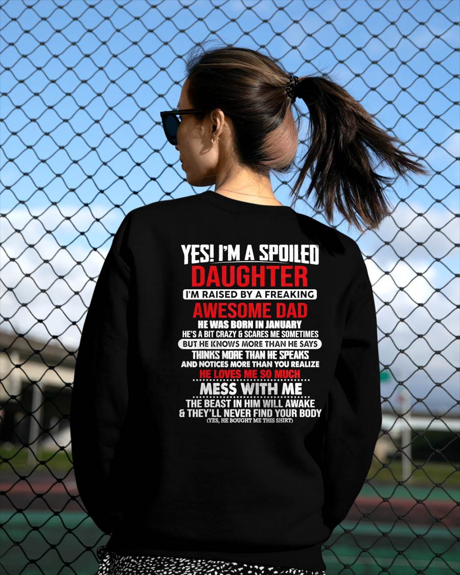 JANUARY - I'M RAISED BY A FREAKING AWESOME DAD - Gift for Daughter From Dad - NINA01 (SKU2610-130-01)
