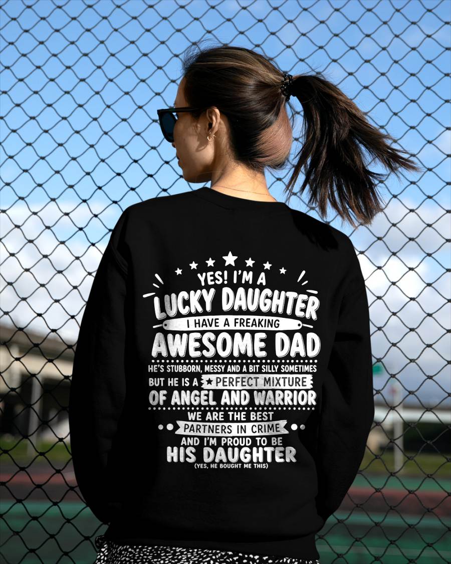 "Yes I'm A Lucky Daughter" – Cute T-Shirt From Dad – NINA00 (SKU2606-44-00)