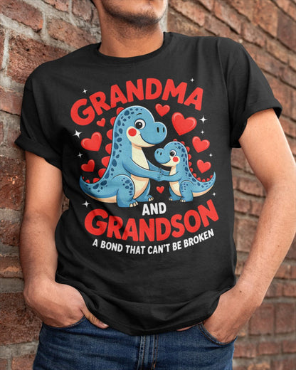 GRANDMA AND GRANDSON A BOND THAT CAN'T BE BROKEN DINOSAUR UNISEX T-SHIRT NINA00 (SKU-GMS3)