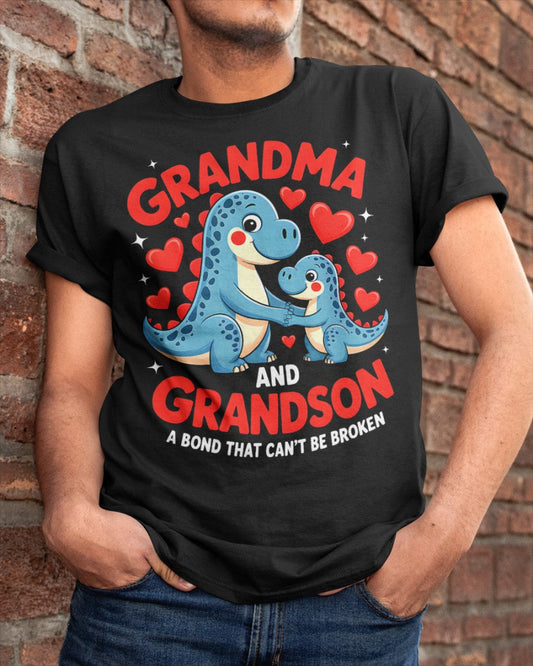 GRANDMA AND GRANDSON A BOND THAT CAN'T BE BROKEN DINOSAUR UNISEX T-SHIRT NINA00 (SKU-GMS3)