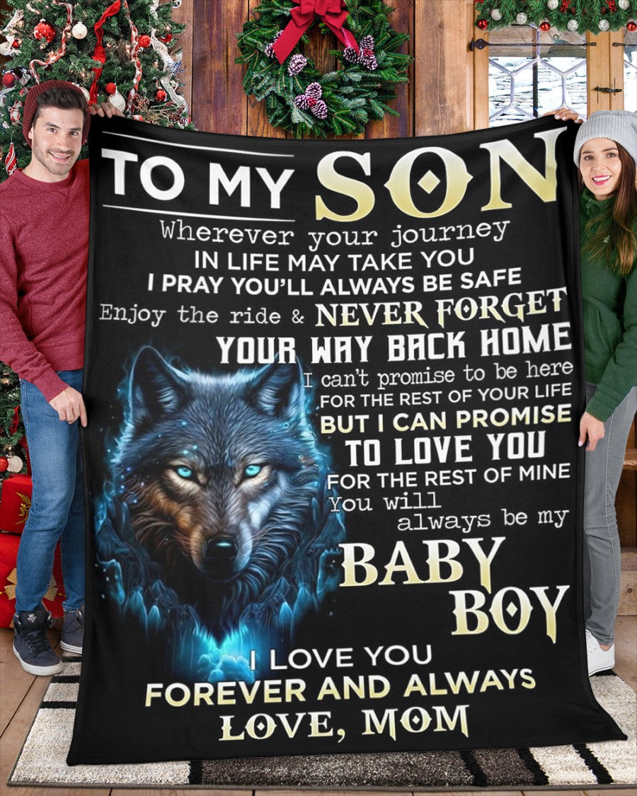 Special Gift For Your Son Blanket - From Mom01