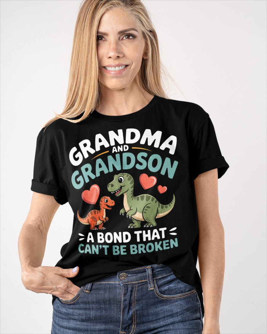 GRANDMA AND GRANDSON A BOND THAT CAN'T BE BROKEN DINOSAUR UNISEX T-SHIRT - NINA00 (SKU-GMS5)
