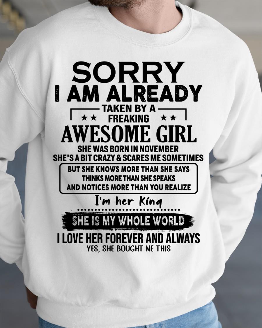 November - Awesome Girl born in November - Special gift for your boyfriend - From Wife NINA11 (SKU.AT16)