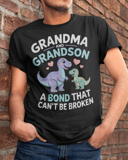 GRANDMA AND GRANDSON A BOND THAT CAN'T BE BROKEN DINOSAUR UNISEX T-SHIRT NINA00 (SKU-GMS4)