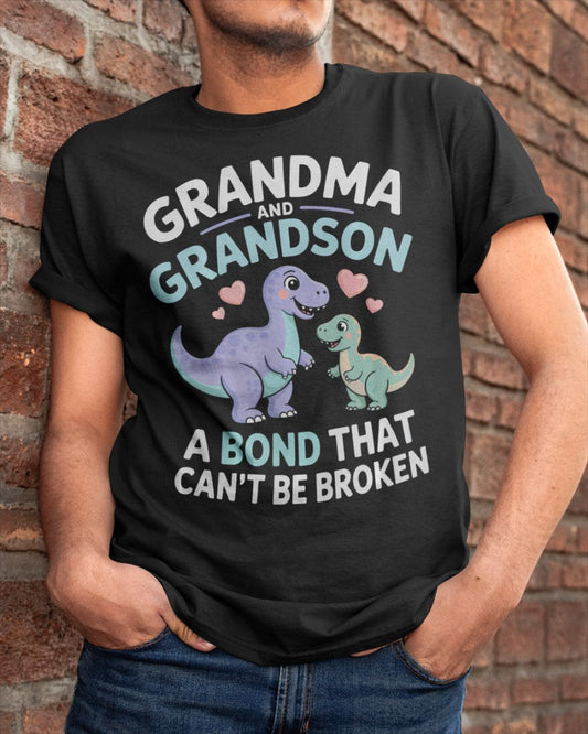 GRANDMA AND GRANDSON A BOND THAT CAN'T BE BROKEN DINOSAUR UNISEX T-SHIRT NINA00 (SKU-GMS4)