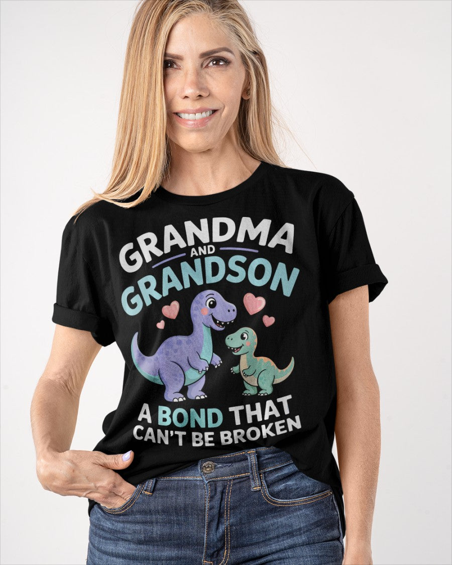 GRANDMA AND GRANDSON A BOND THAT CAN'T BE BROKEN DINOSAUR UNISEX T-SHIRT NINA00 (SKU-GMS4)