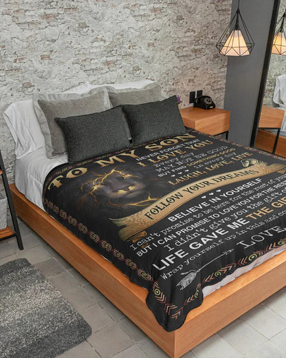 BLANKET FOR SON - GIFT FROM MOM - COMFORT & WARMTH GIFT (SKUB09-12)