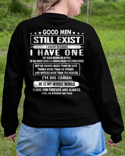 APRIL - GOOD MEN STILL EXIST I KNOW BECAUSE I HAVE ONE - GIFT FOR WIFE FROM HUSBAND - NINA04 (SKU2607-174-04)