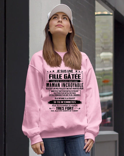 T-SHIRT JE SUIS UNE FILLE CHANCEUSE – CADEAU TOUCHANT DE MAMAN INCROYABLE - fr00 / NINA00 (SKU26T-0190-00)