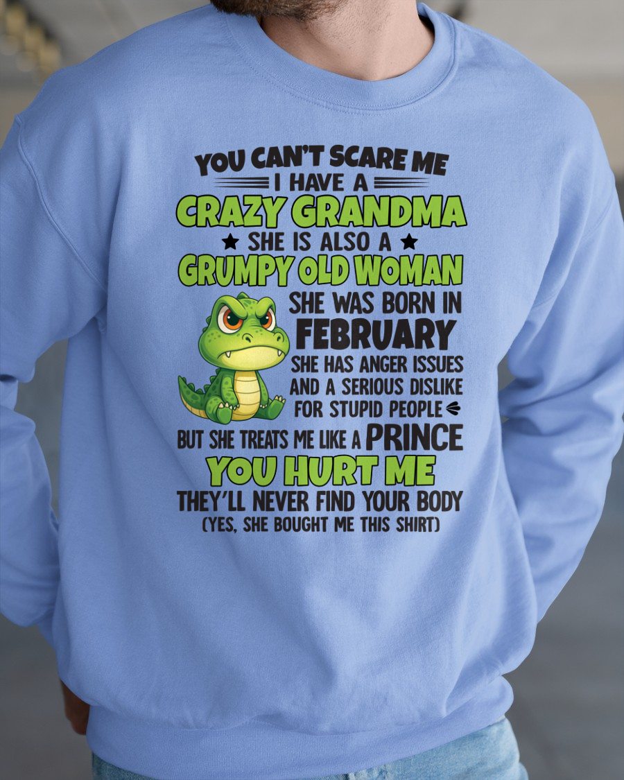 FEBRUARY - YOU CAN'T SCARE ME - FOR GRANDSON - GIFT FROM GRANDMA - NINA02 (SKU09-85-02)