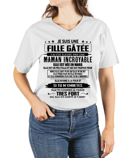 MARS - T-SHIRT JE SUIS UNE FILLE CHANCEUSE – CADEAU TOUCHANT DE MAMAN INCROYABLE - frNINA03 (SKU26T-0190-03)