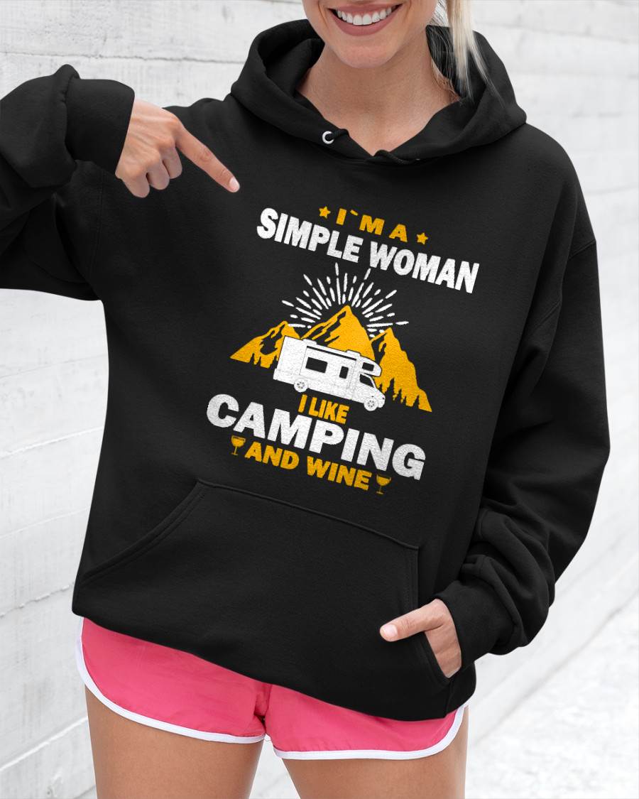 Camping Drinking Vacation Motorhome Camping and Wine T-Shirt