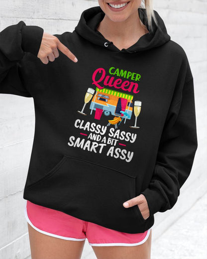 Camper Queen Classy Sassy And A Bit Smart Assy Women - Camping T-Shirt (SKUNINA - C01)