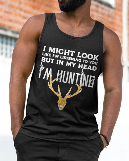 Might Look Listening But Im Hunting Funny Hunter - Hunting T-Shirt