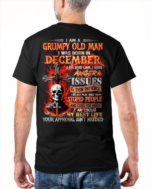 DECEMBER – I DO NOT PLAY WELL WITH STUPID PEOPLE AND I CUSS TOO MUCH – MAN TEE - NINA12 (SKU12-319-12)