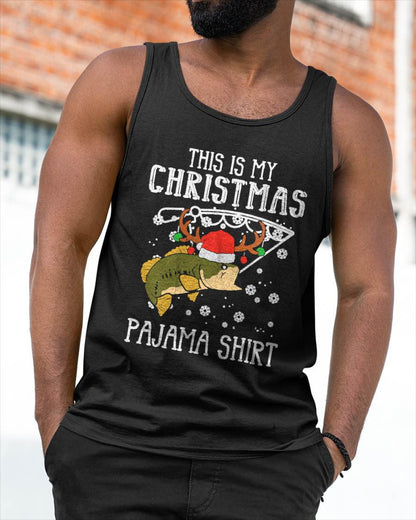 This is My Christmas Pajama Shirt Fishing Xmas T-Shirt