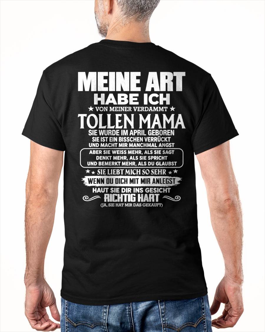 APRIL - MEINE ART HABE ICH VON MEINER VERDAMMT TOLLEN MAMA – Das perfekte Geschenk für deinen Sohn - NINA04 (SKU2610-78-04)