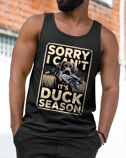 Duck Hunting Dog Sorry I Cant Its Duck Season - Funny Hunting T-Shirt