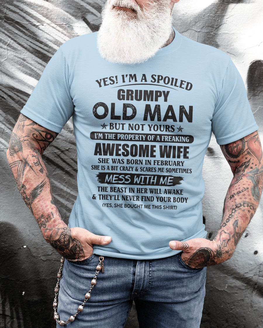 Awesome wife February - Perfect gift for your husband from wife - NINA02 (SKU96-68-02)