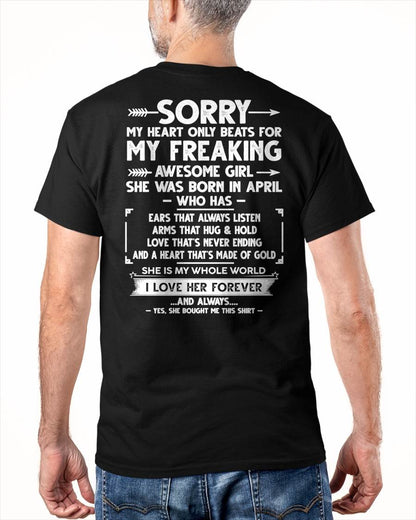 APRIL - SORRY MY HEART ONLY BEATS FOR MY FREAKING AWESOME GIRL - FROM WIFE - NINA04 (SKU2603-15-04)
